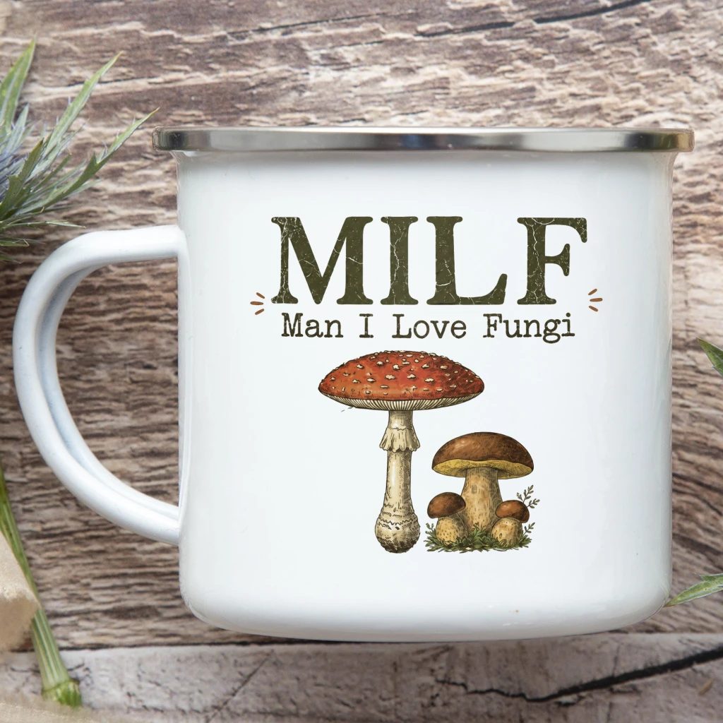 Smaltový plecháček - Man I Love Fungi