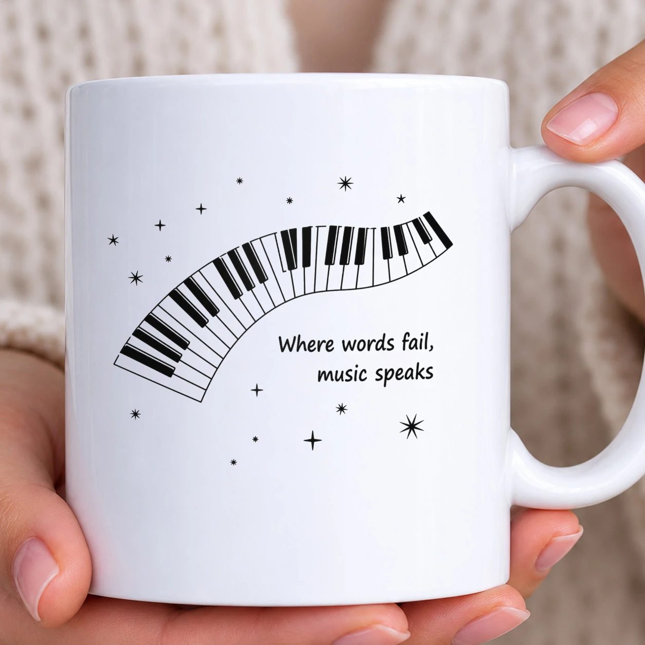 Hrnek bílý - Where words fail, music speaks