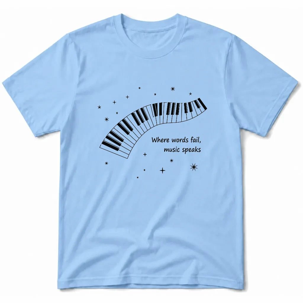 Pánské tričko - Where words fail, music speaks