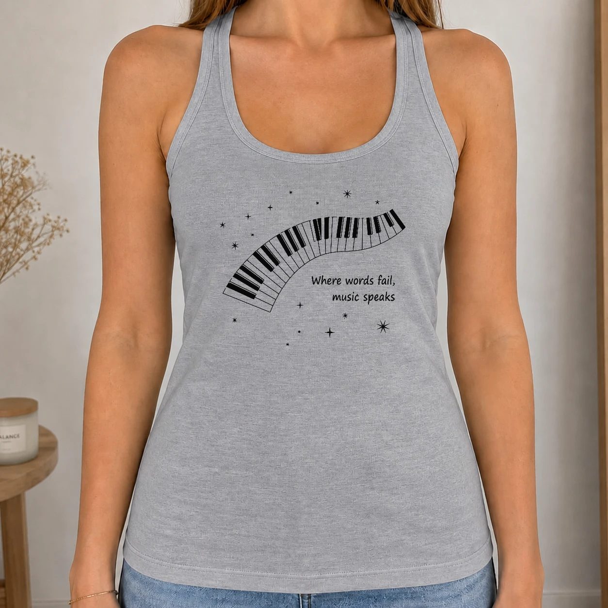Dámské tílko 220g - Where words fail, music speaks