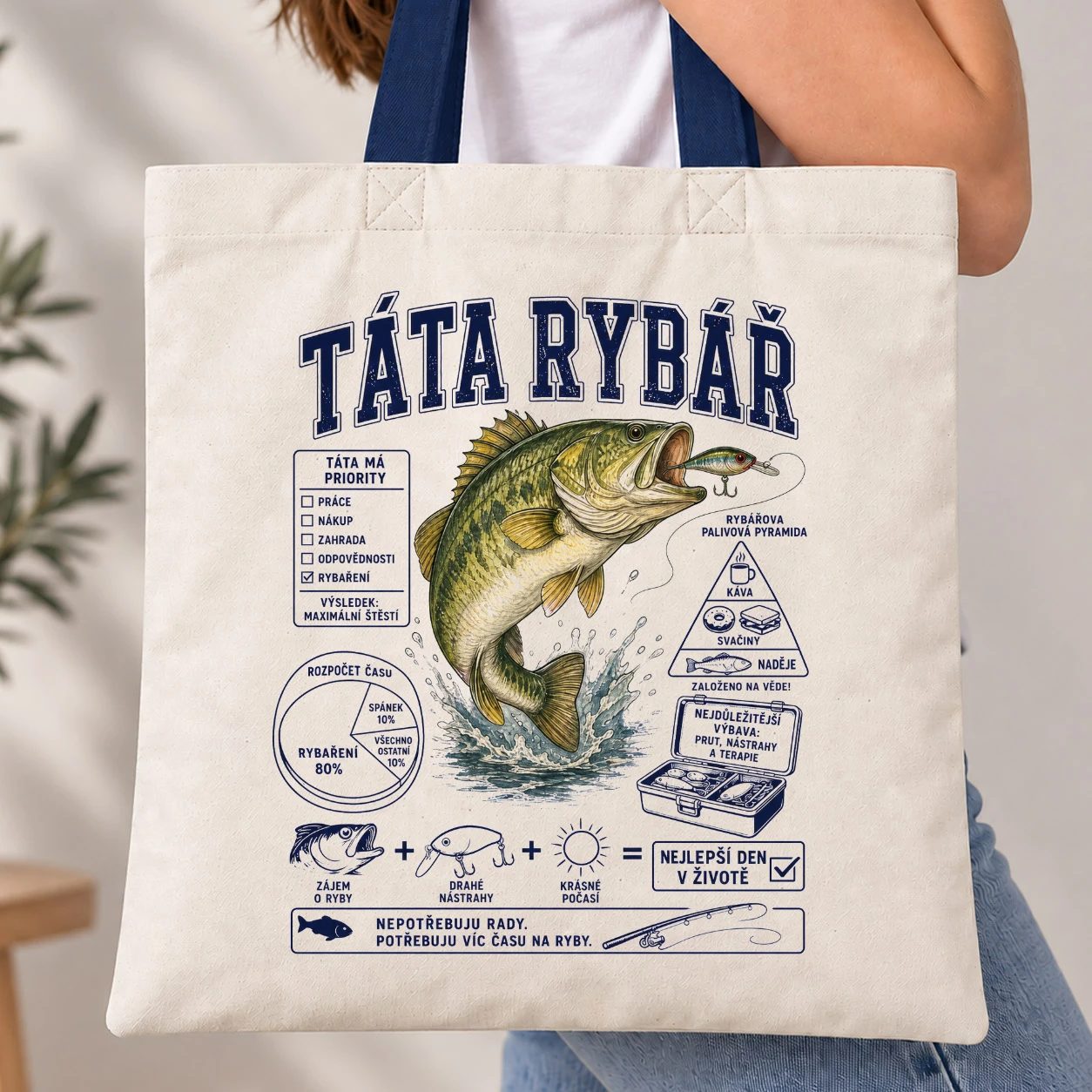 Taška s barevným uchem - Táta rybář a jeho priority