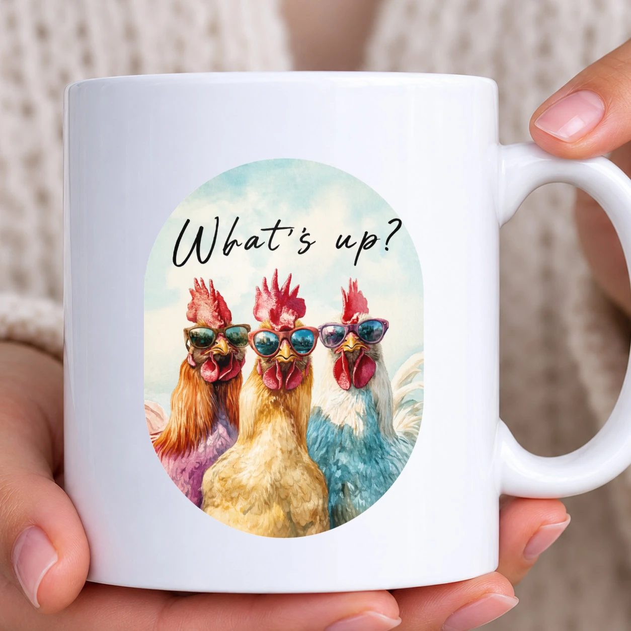 Hrnek bílý - What's Up Roosters