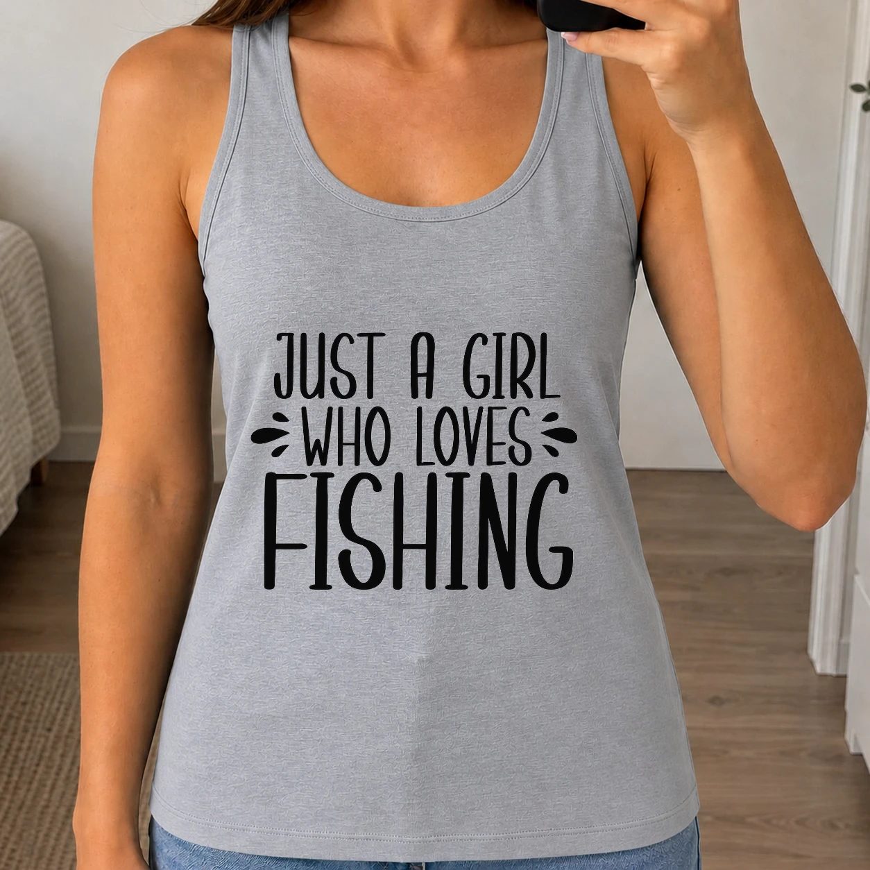 Dámské tílko 160g - Just A Girl Who Loves Fishing