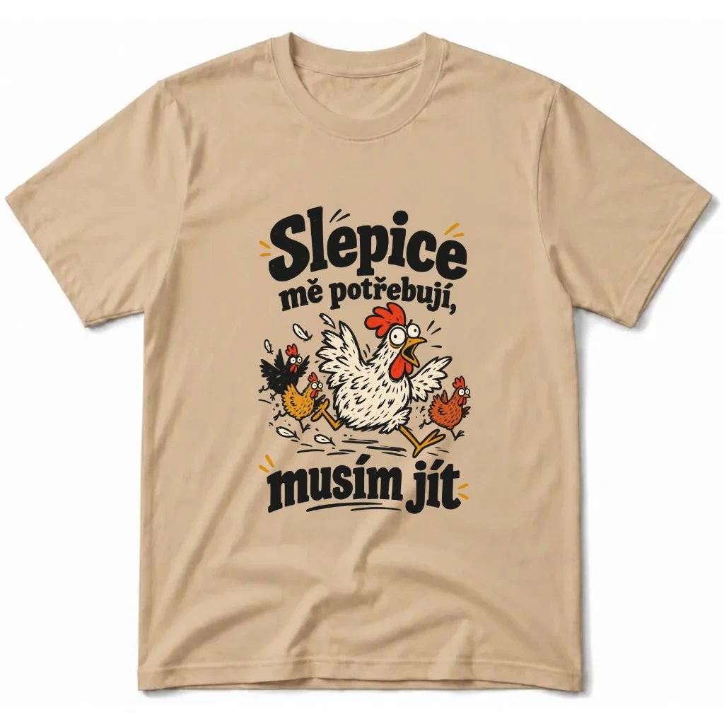 Pánské tričko - Slepice mě potřebují, musím jít
