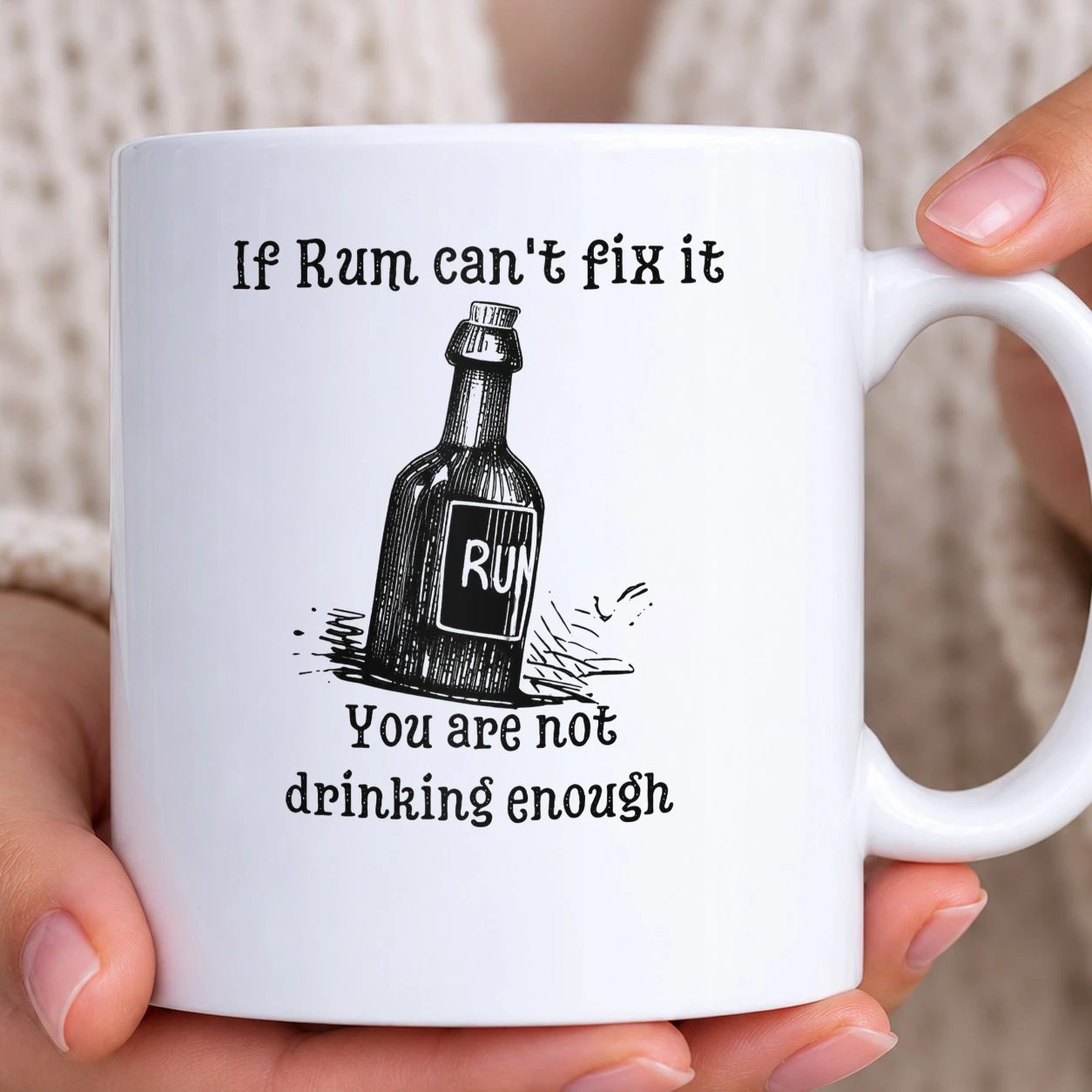 Hrnek bílý - If Rum Can't Fix It