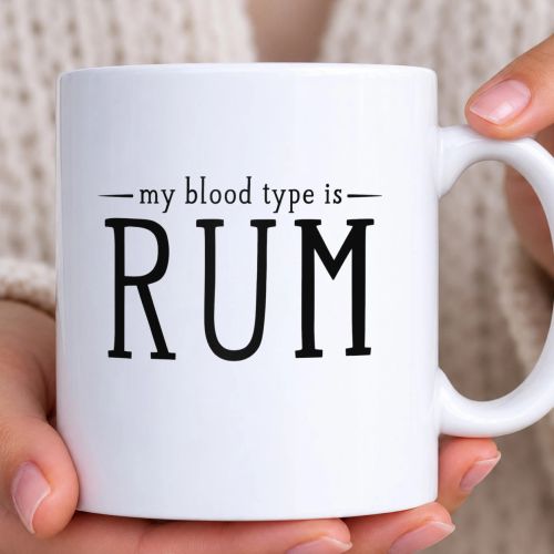 Hrnek bílý - My Blood Type Is Rum