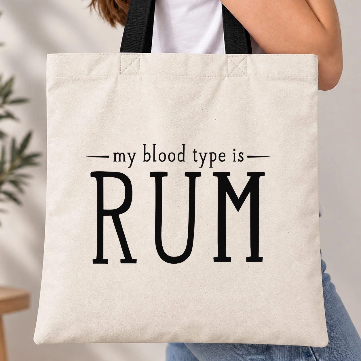 Taška s barevným uchem - My Blood Type Is Rum