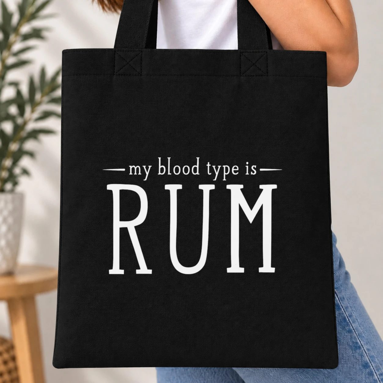 Taška barevná - My Blood Type Is Rum