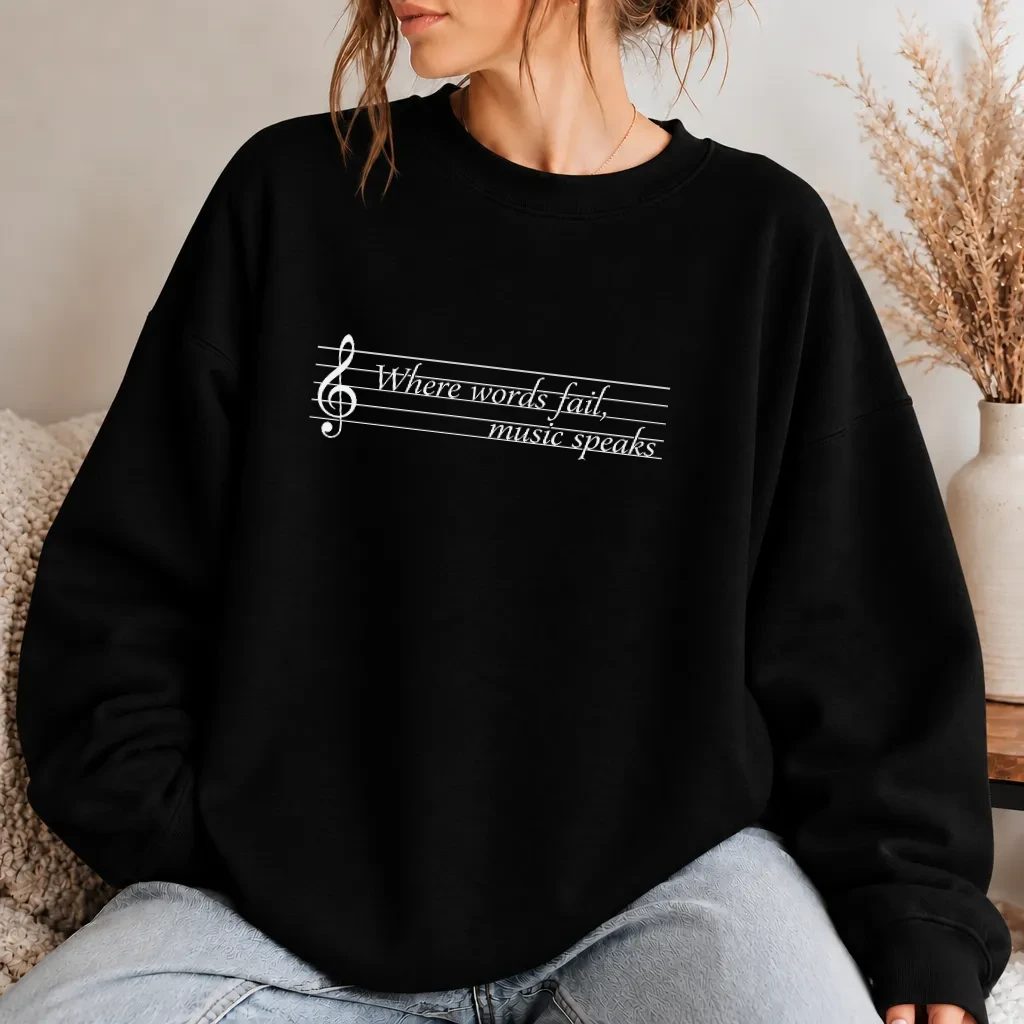 Dámská mikina - Where Words Fail, Music Speaks