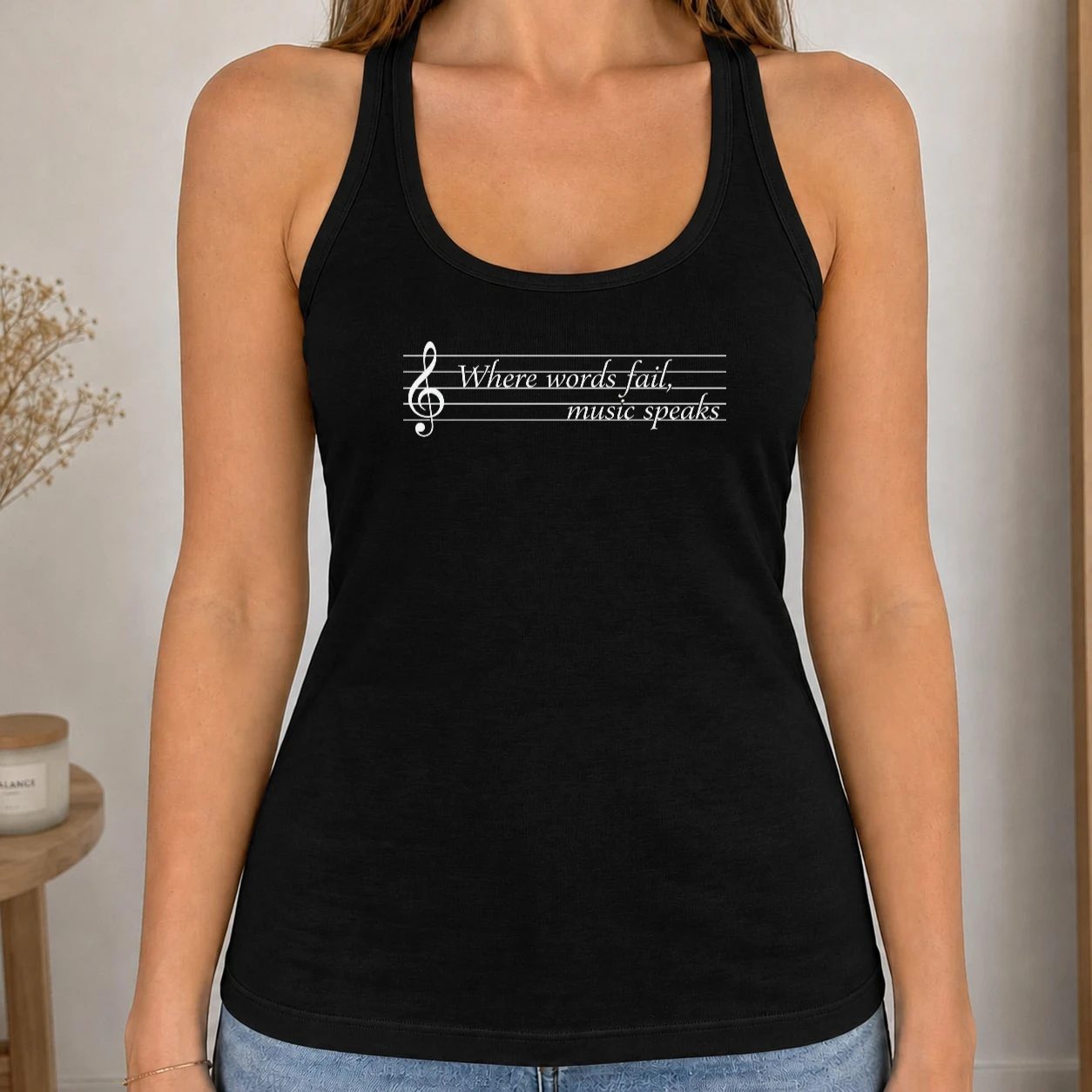 Dámské tílko 220g - Where Words Fail, Music Speaks