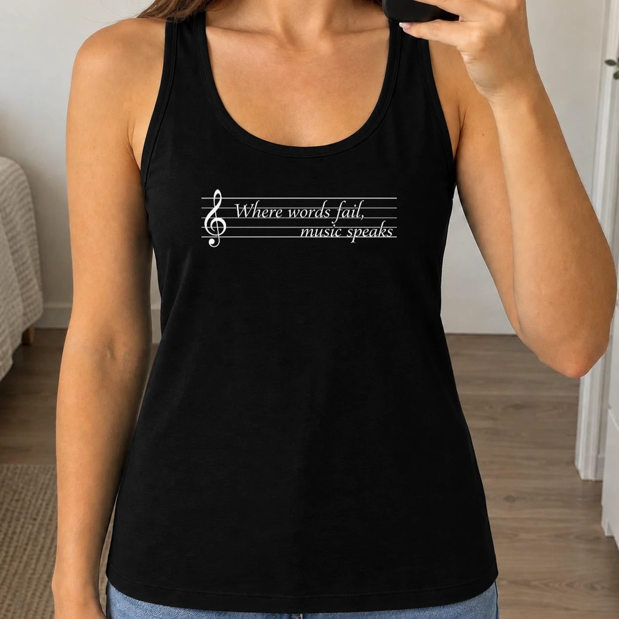 Dámské tílko 160g - Where Words Fail, Music Speaks