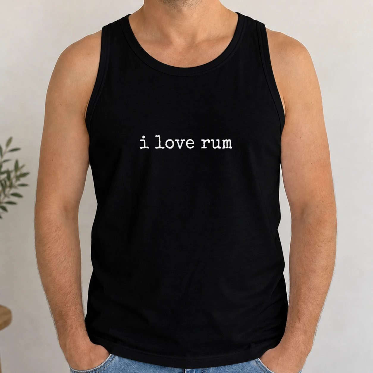 Pánské tílko - I Love Rum Typewriter