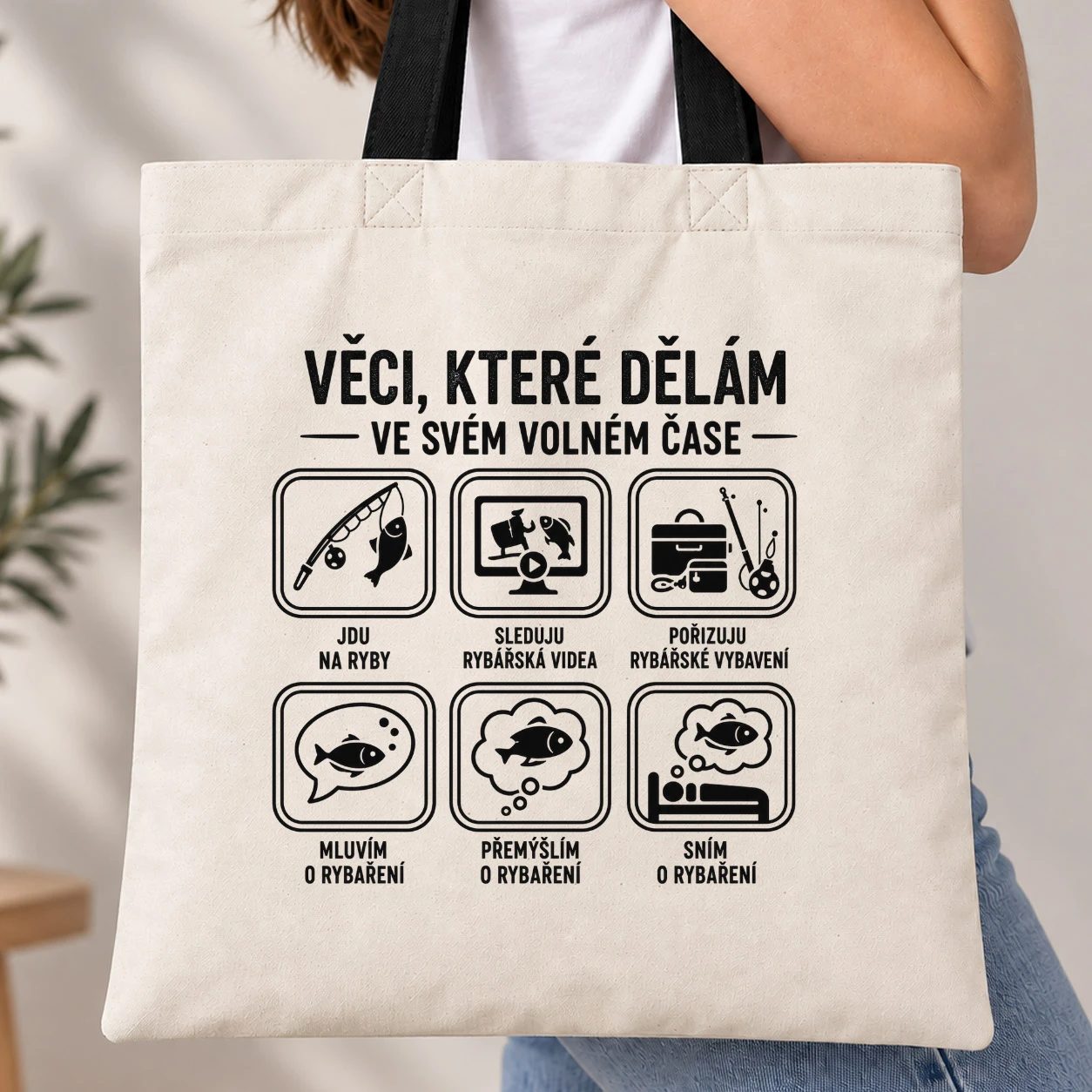Taška s barevným uchem - Rybářův volný čas
