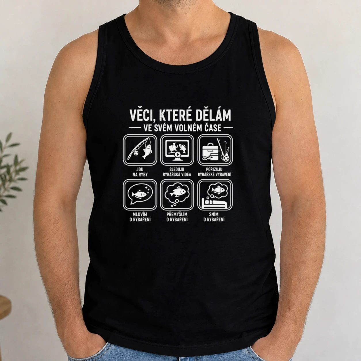 Pánské tílko - Rybářův volný čas