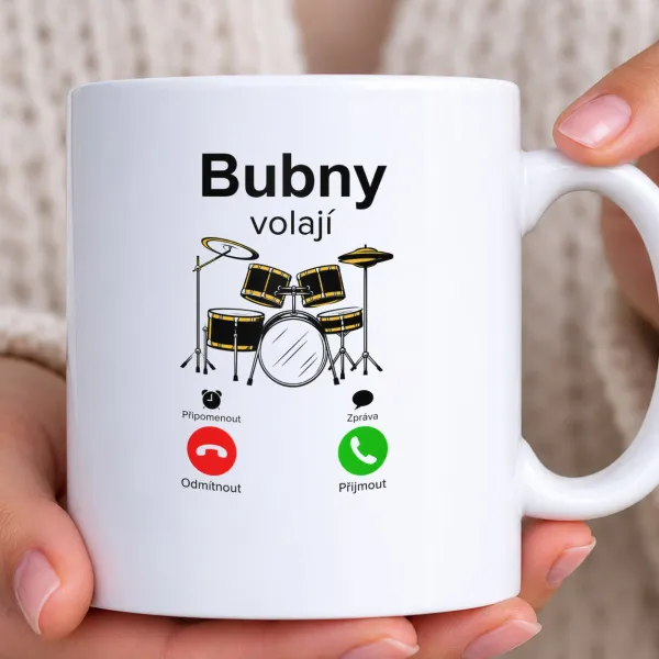 Hrnek bílý - Bubny volají