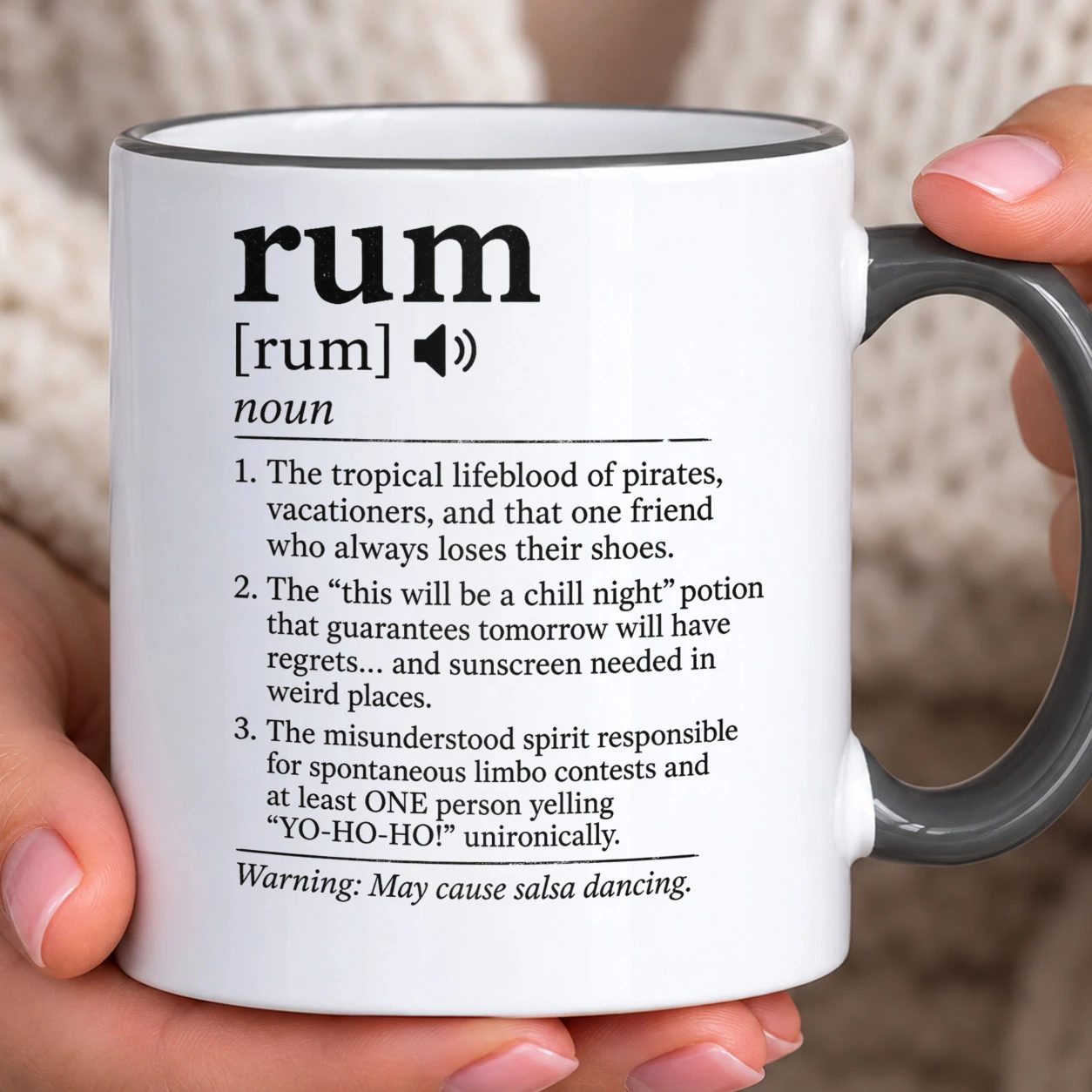 Hrnek s barevným lemem - Rum Definition