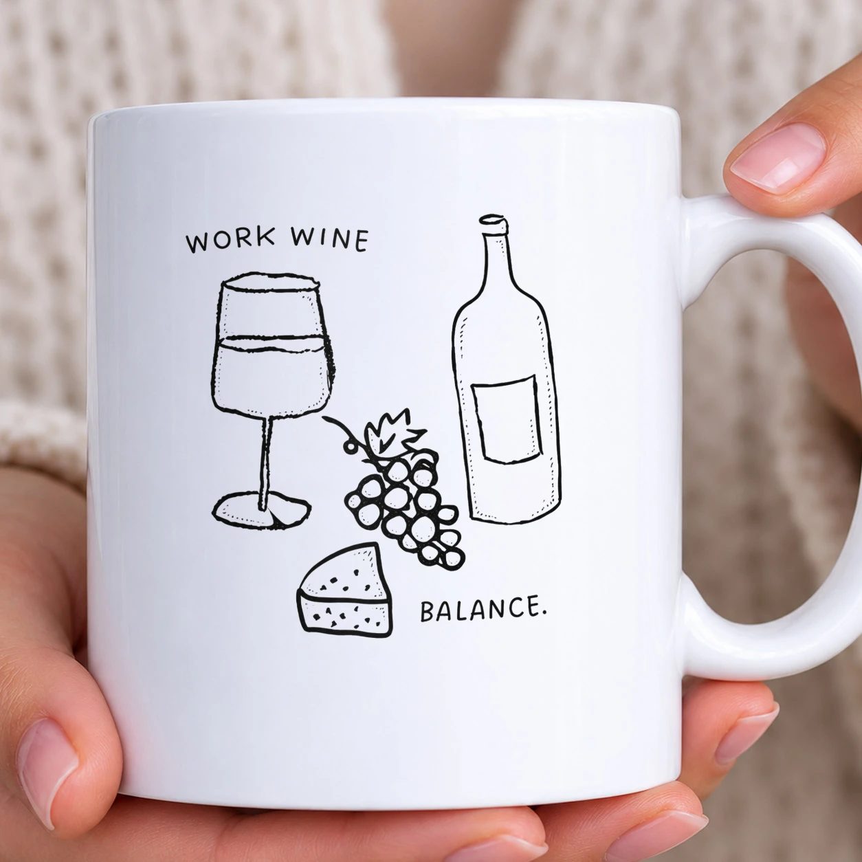 Hrnek bílý - Work Wine Balance