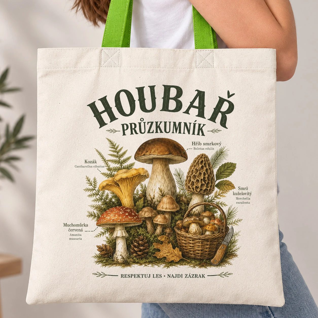 Taška s barevným uchem - Houbař průzkumník