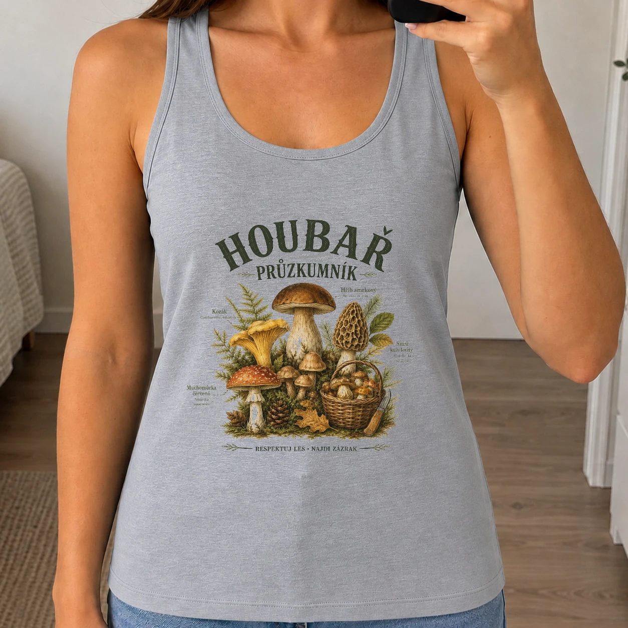 Dámské tílko 160g - Houbař průzkumník
