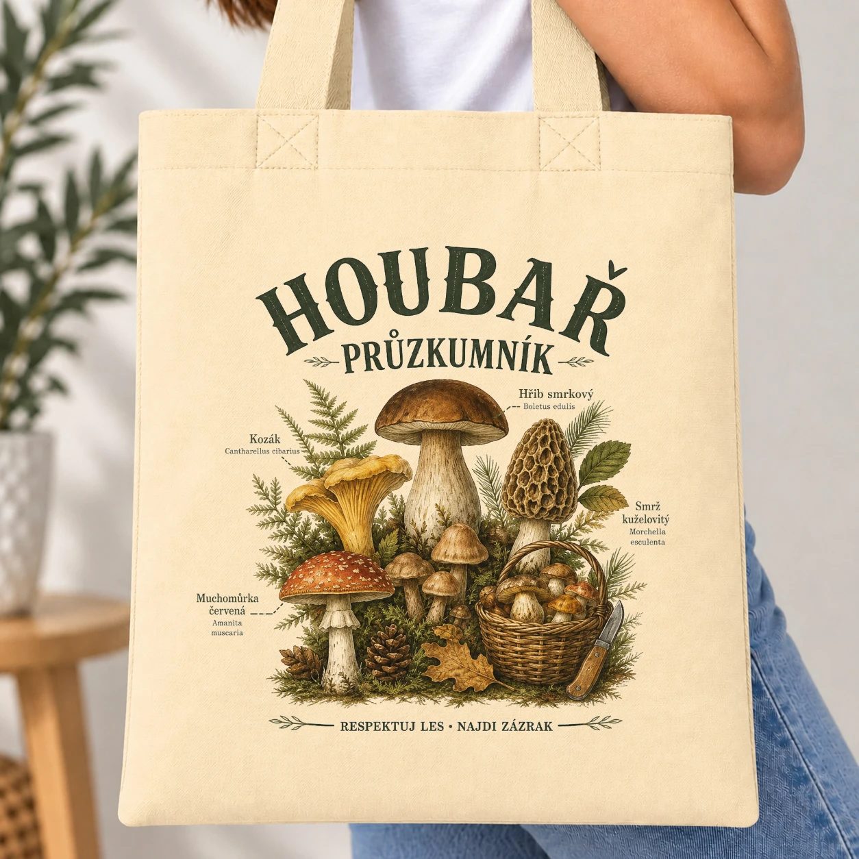 Taška barevná - Houbař průzkumník