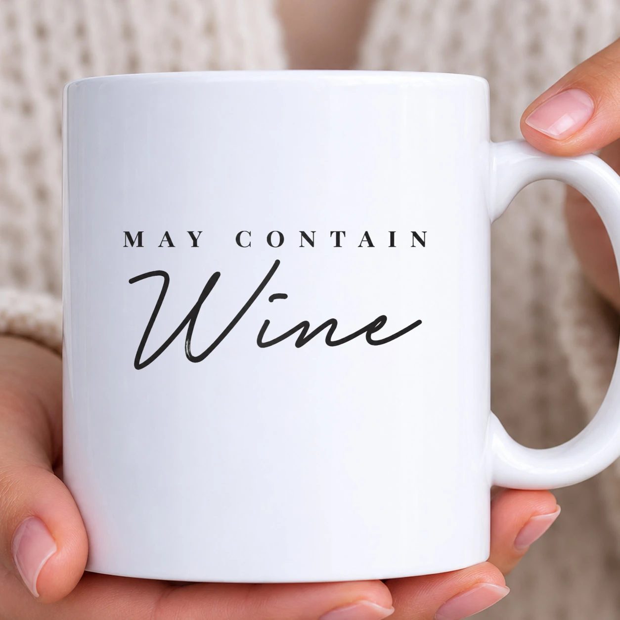 Hrnek bílý - May Contain Wine