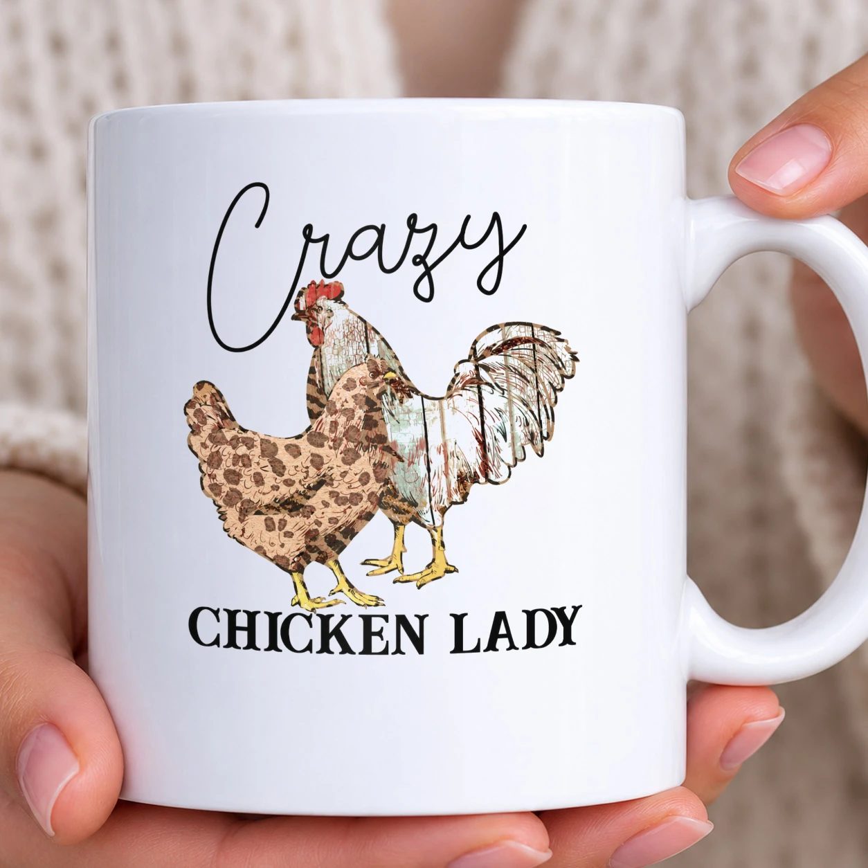 Hrnek bílý - Crazy Chicken Lady