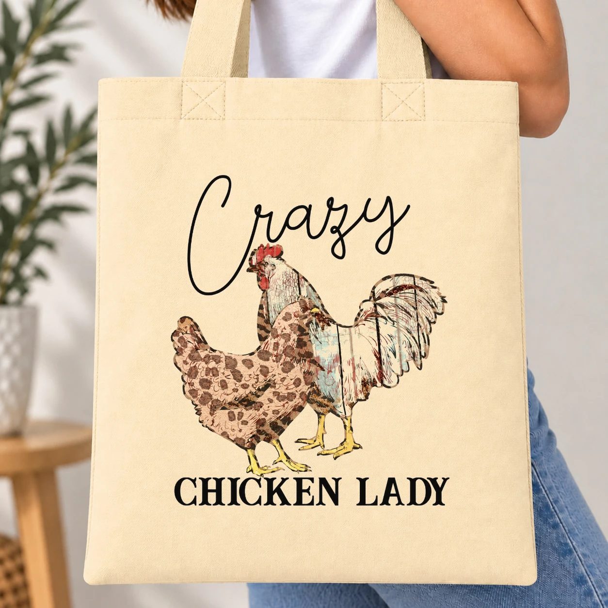 Taška barevná - Crazy Chicken Lady
