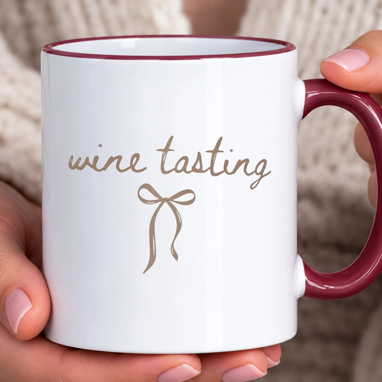 Hrnek s barevným lemem - Wine Tasting Bow