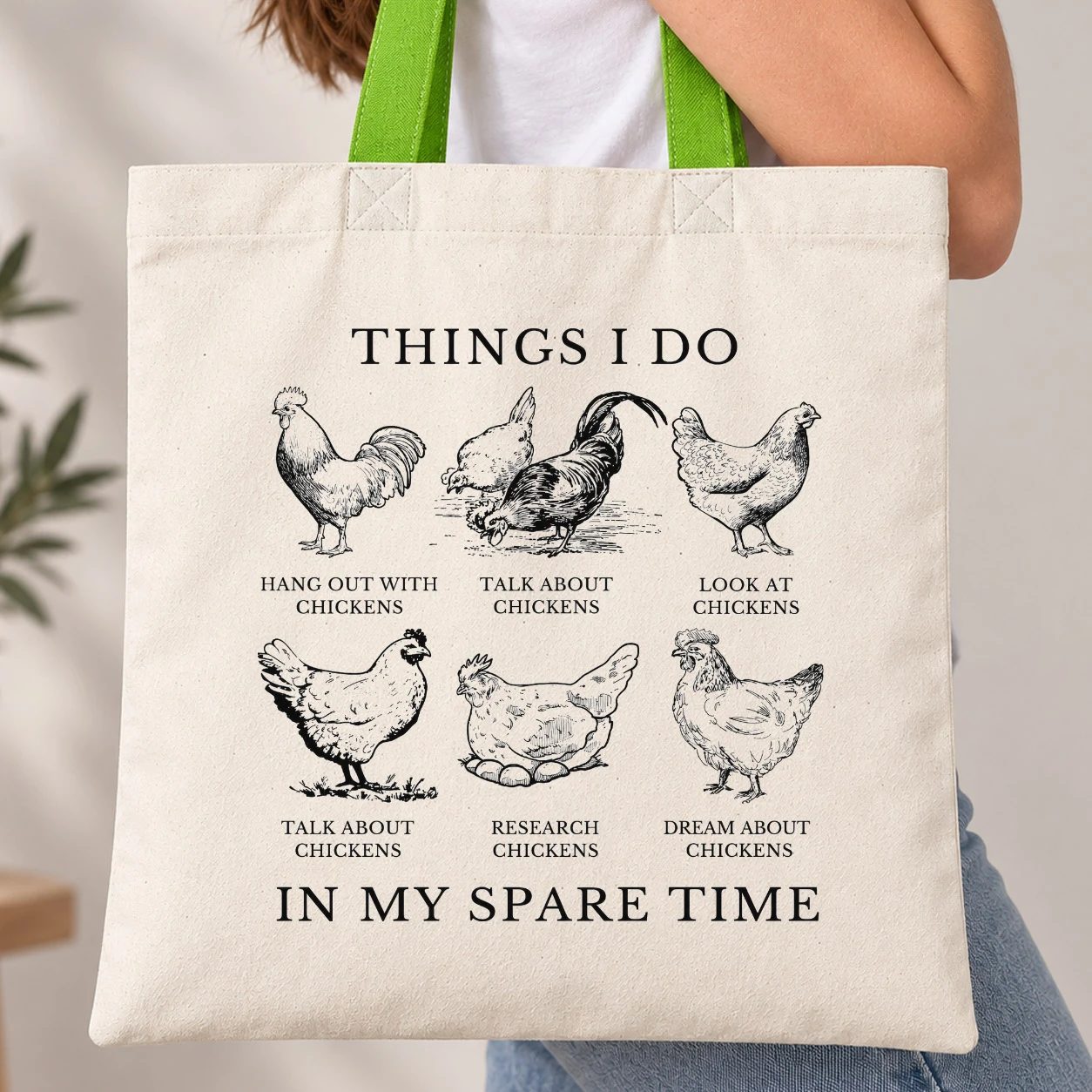 Taška s barevným uchem - Things I Do With Chickens