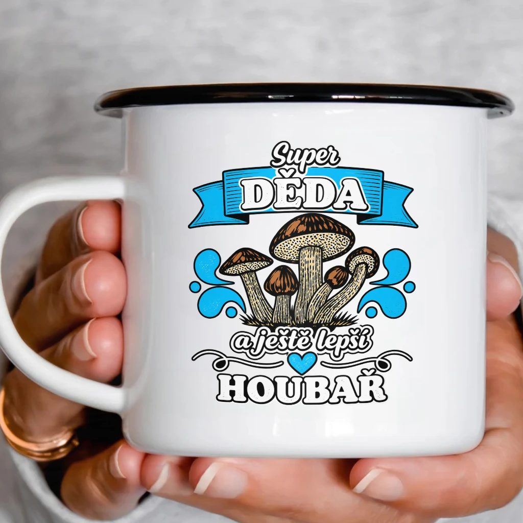 Smaltový plecháček - Super děda a ještě lepší houbař