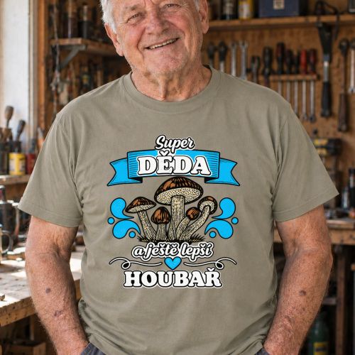 Pánské tričko - Super děda a ještě lepší houbař