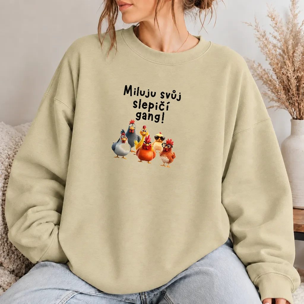 Dámská mikina - Miluju svůj slepičí gang