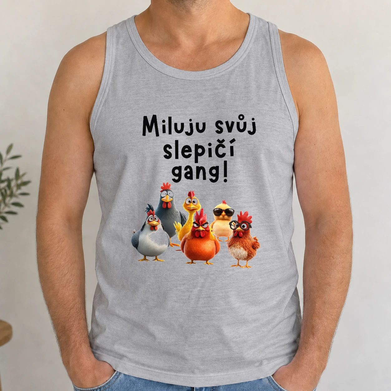 Pánské tílko - Miluju svůj slepičí gang