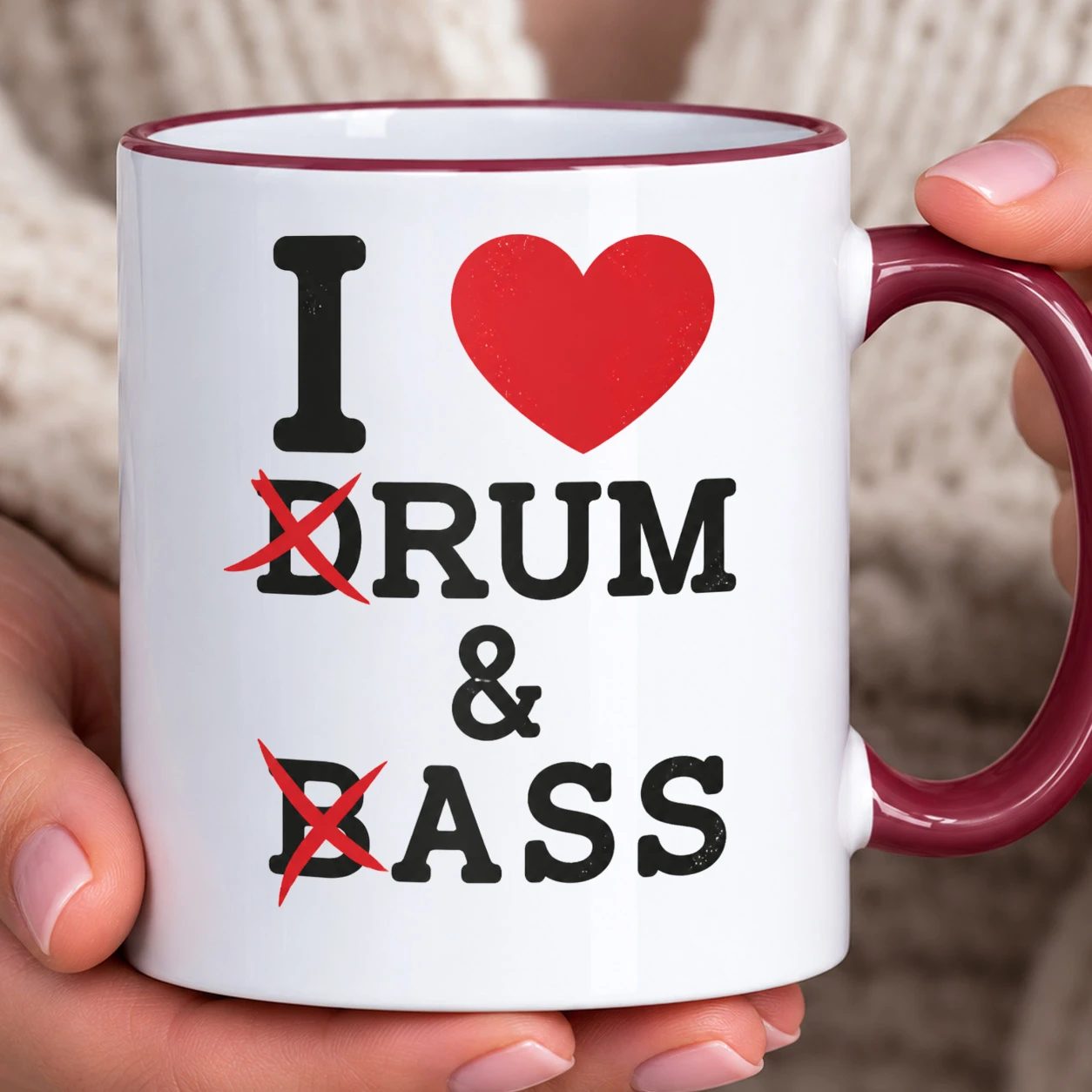 Hrnek s barevným lemem - I Heart Rum & Ass