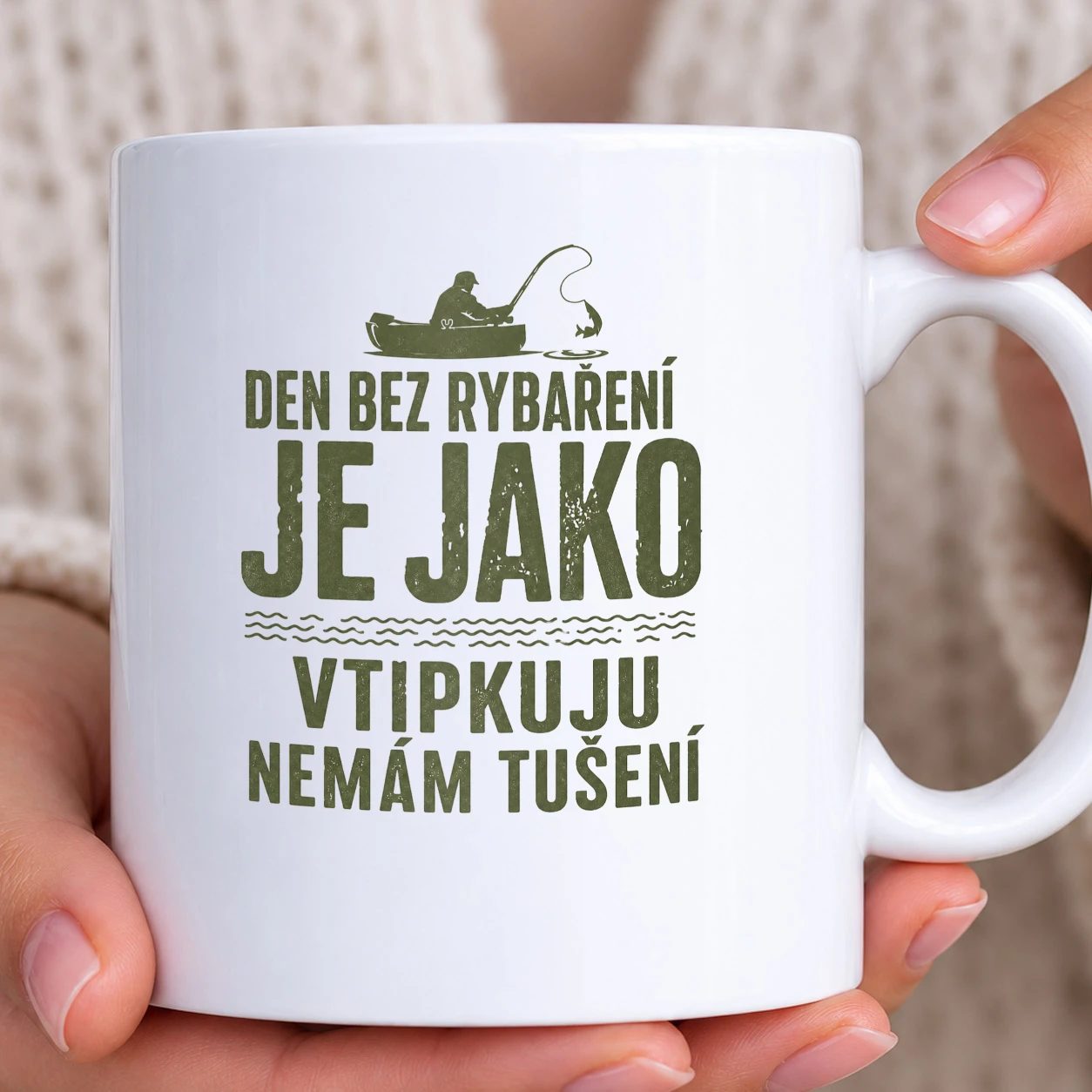Hrnek bílý - Den bez rybaření