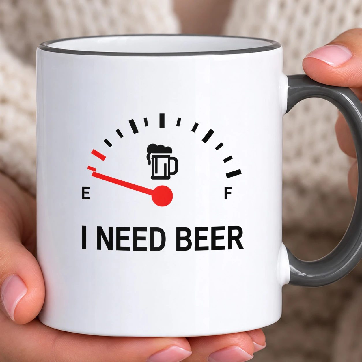 Hrnek s barevným lemem - I Need Beer