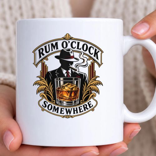 Hrnek bílý - Rum O'Clock Somewhere