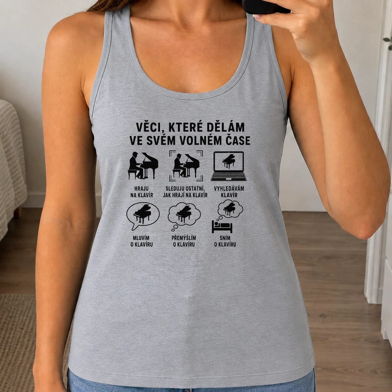 Dámské tílko 160g - Volný čas klavíristy