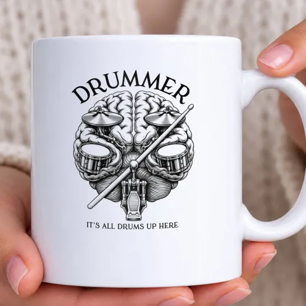 Hrnek bílý - Drummer Brain