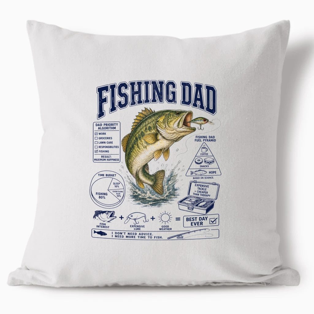 Polštář - Fishing Dad Infographic