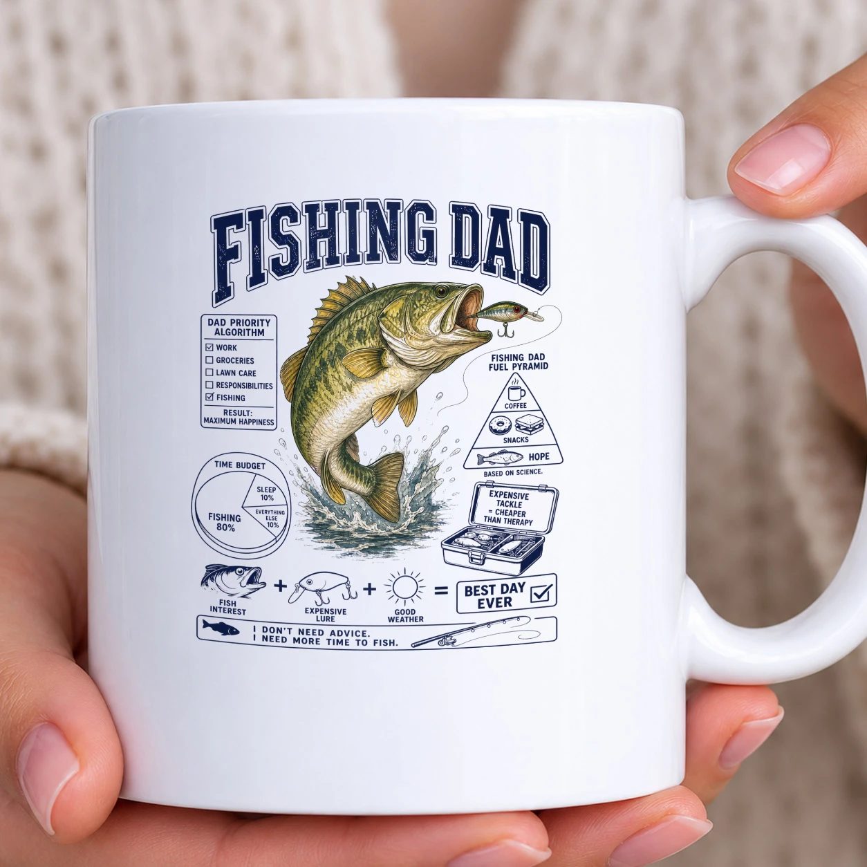 Hrnek bílý - Fishing Dad Infographic