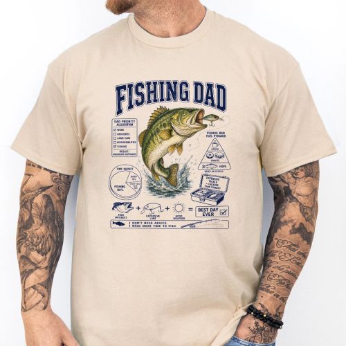 Pánské tričko - Fishing Dad Infographic