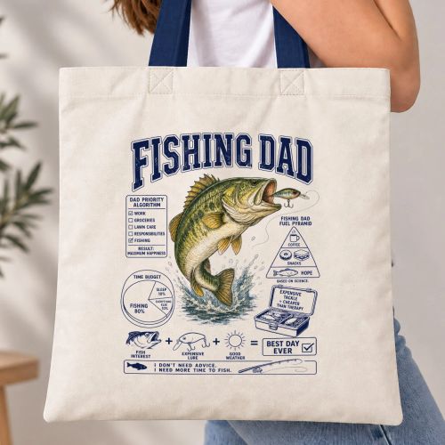 Taška s barevným uchem - Fishing Dad Infographic