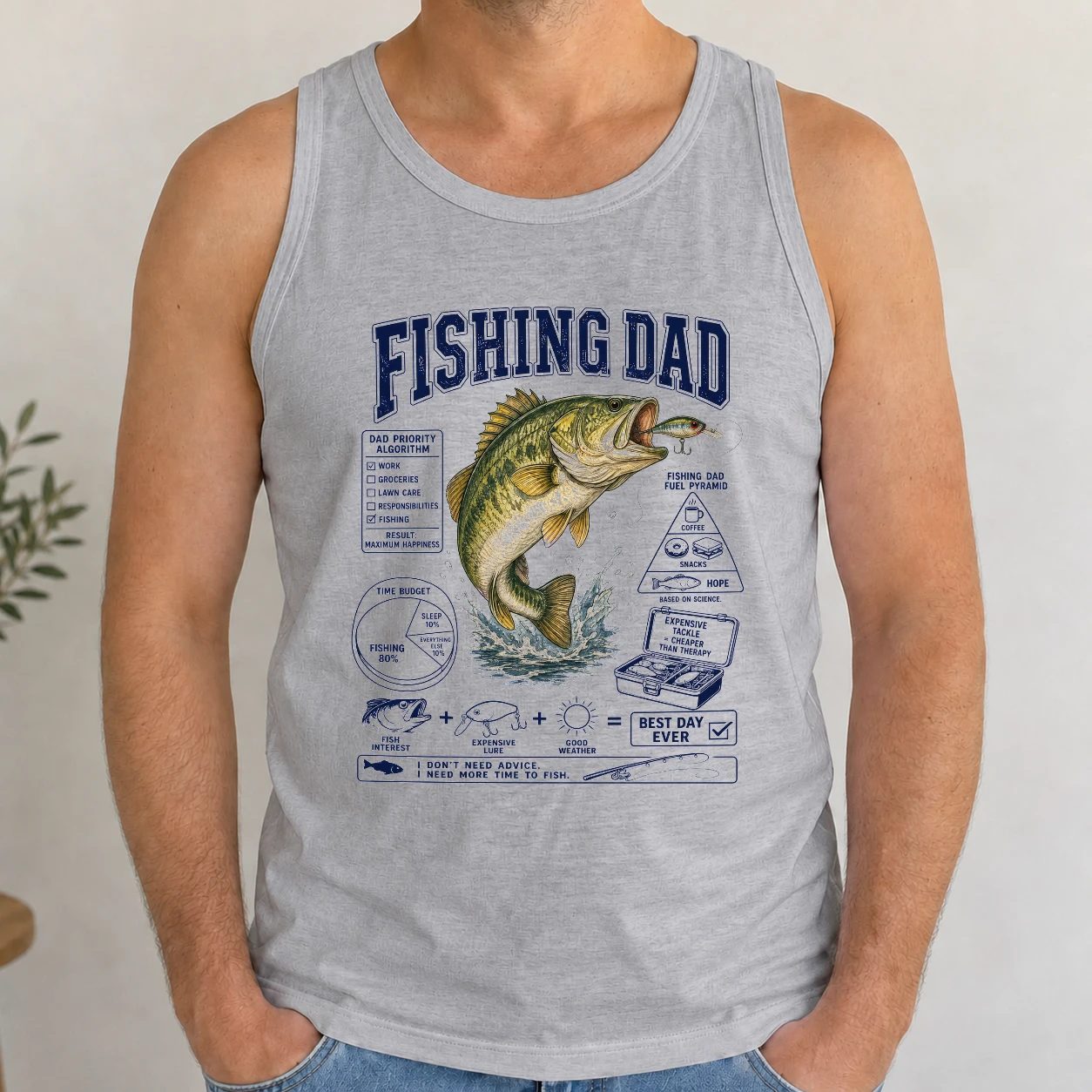 Pánské tílko - Fishing Dad Infographic
