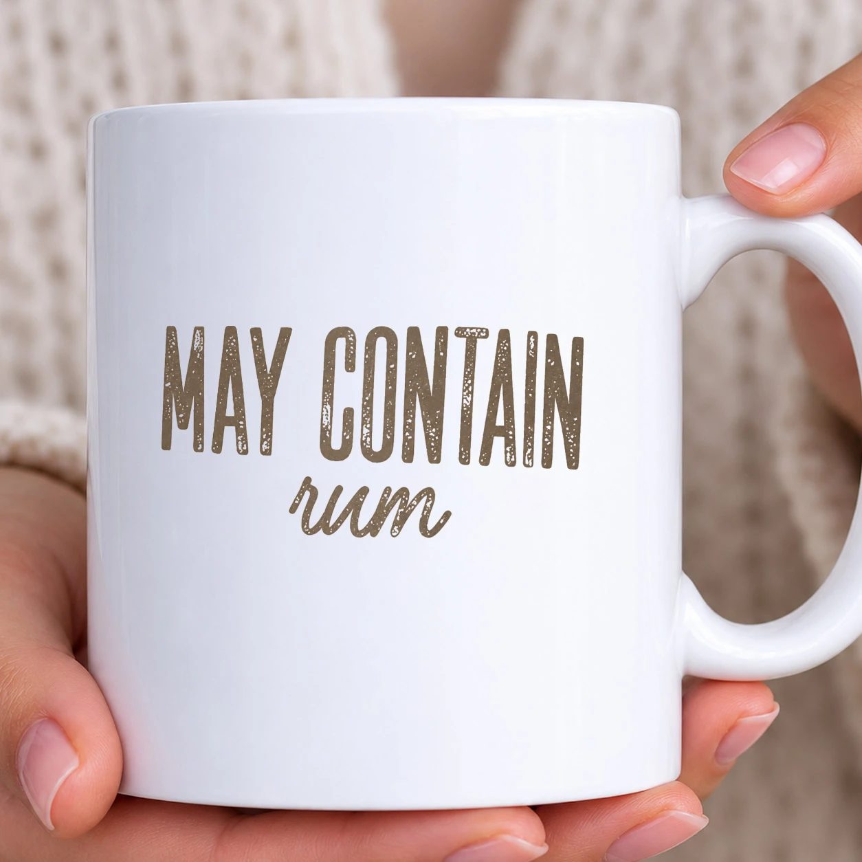 Hrnek bílý - May Contain Rum Distressed