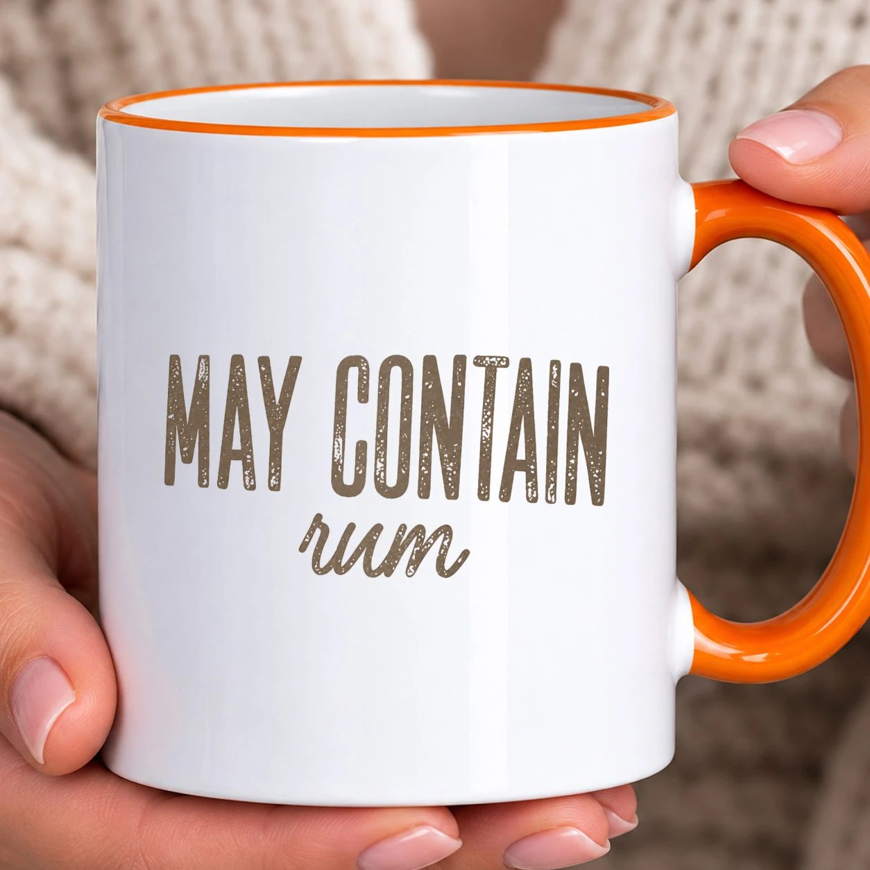 Hrnek s barevným lemem - May Contain Rum Distressed