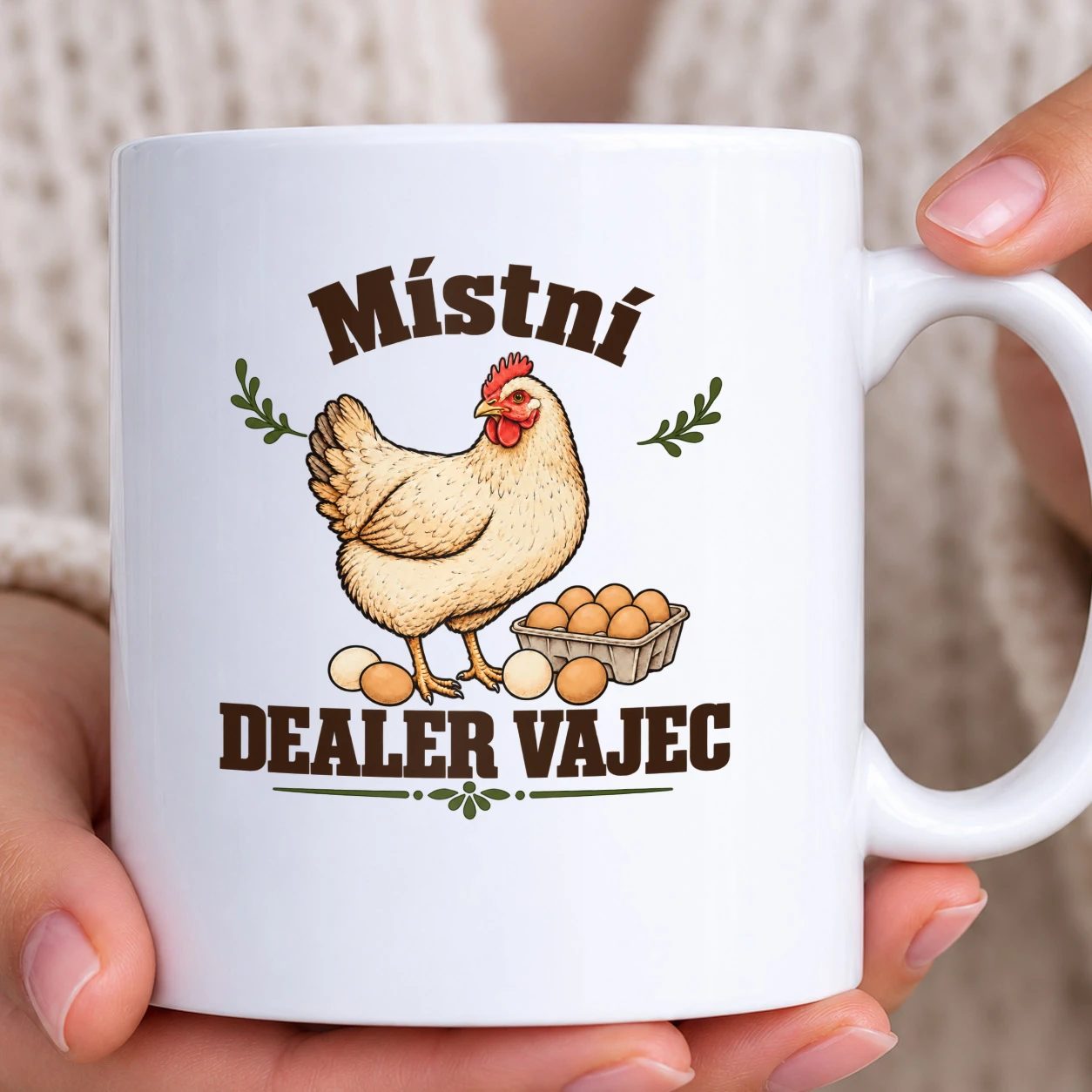 Hrnek bílý - Místní vaječný dealer