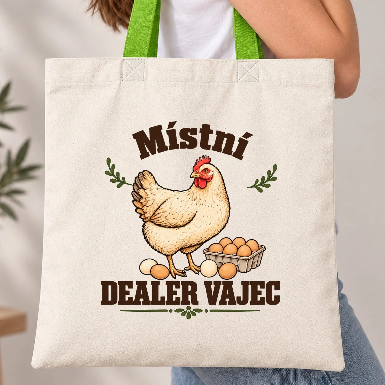 Taška s barevným uchem - Místní vaječný dealer