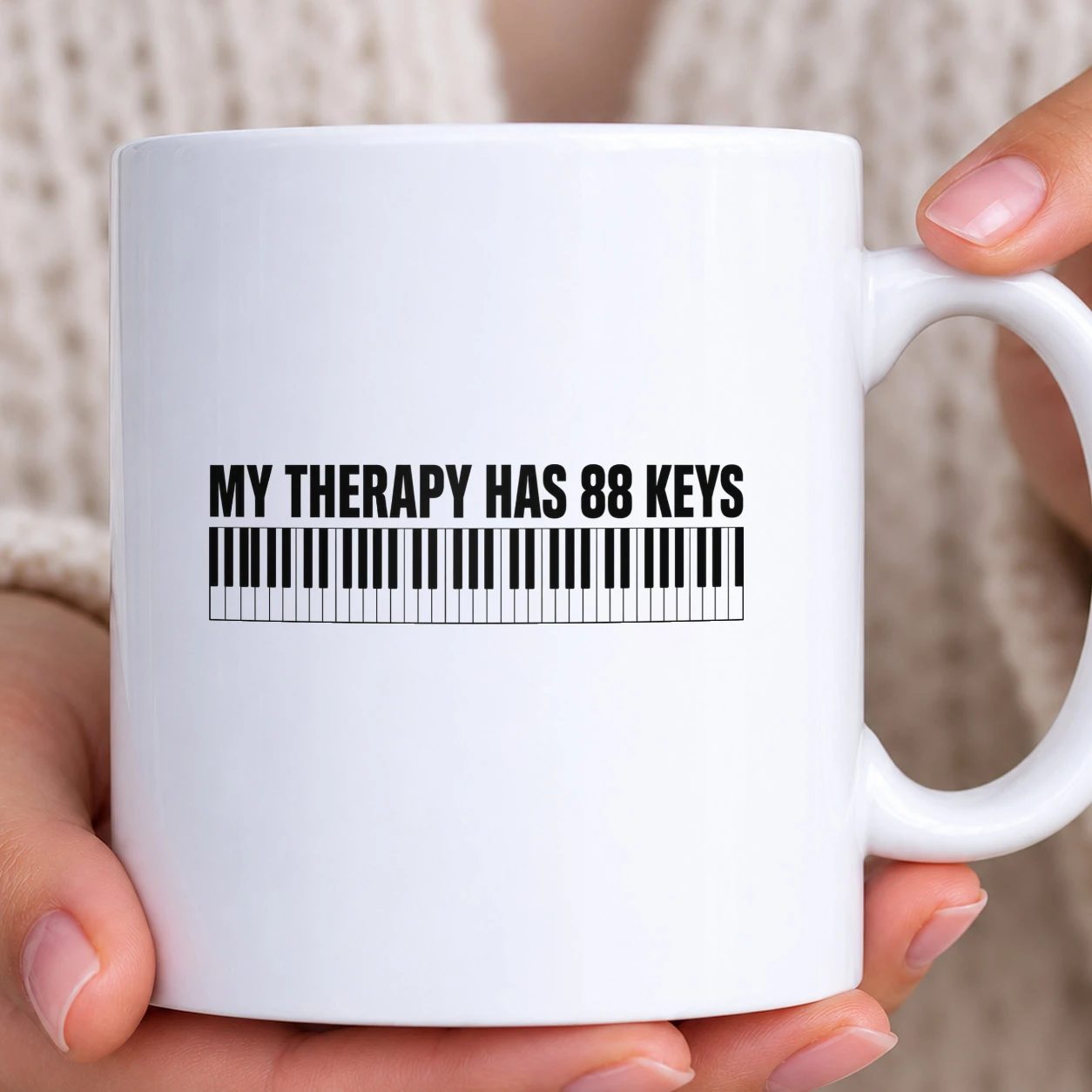 Hrnek bílý - My Therapy Has 88 Keys
