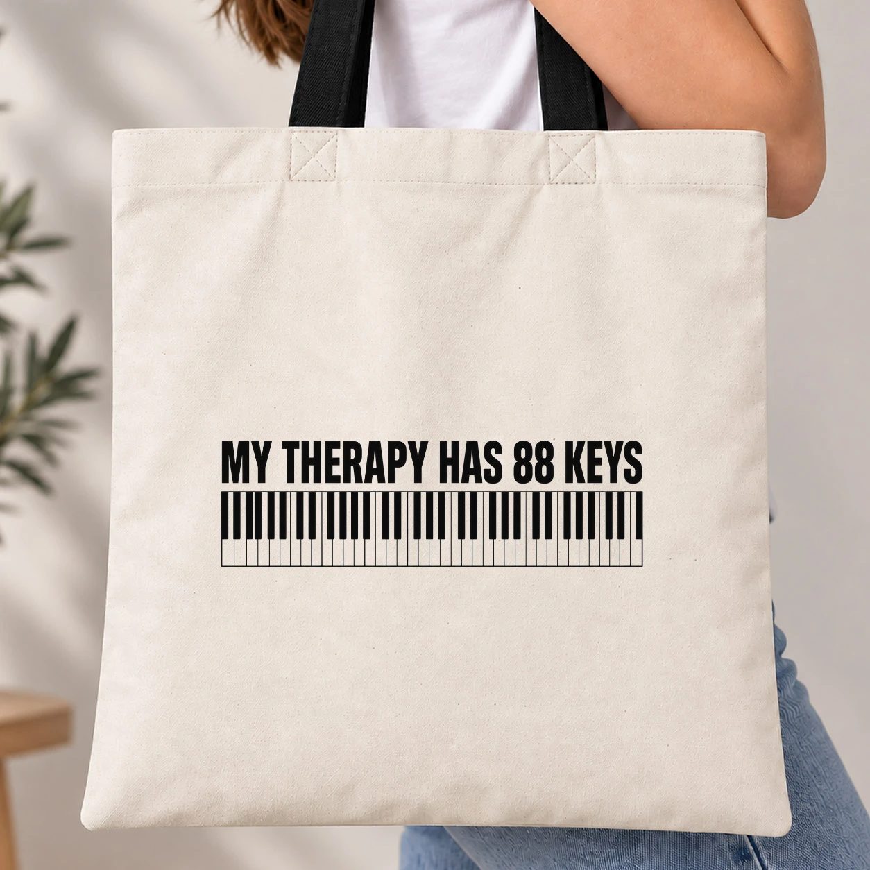 Taška s barevným uchem - My Therapy Has 88 Keys